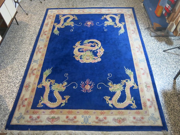 Mid-Century Chinese silk carpet 1980s