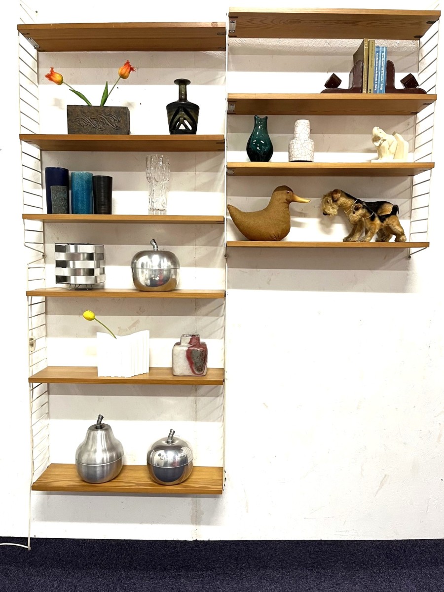 String wall unit by Nisse and Kajsa Strinning for String Design AB, Sweden 1960s