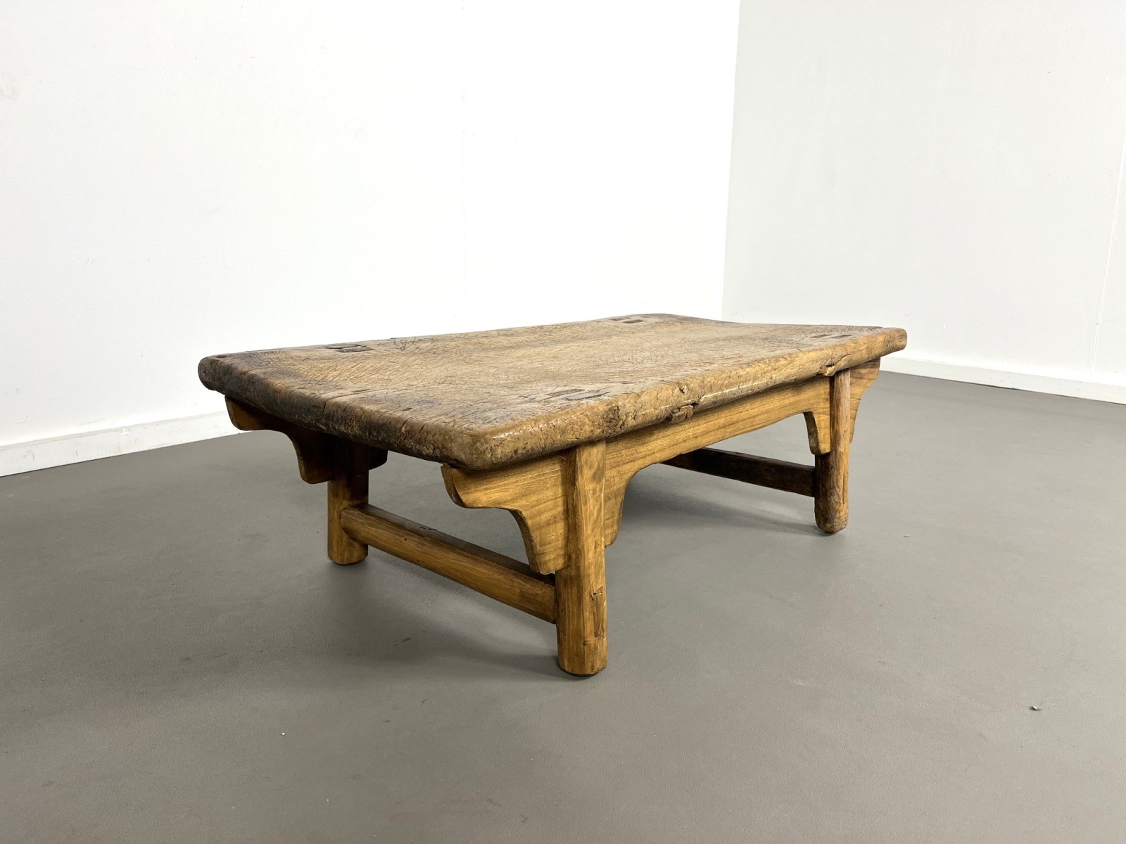 Antique low table in pine wood, China 1920s