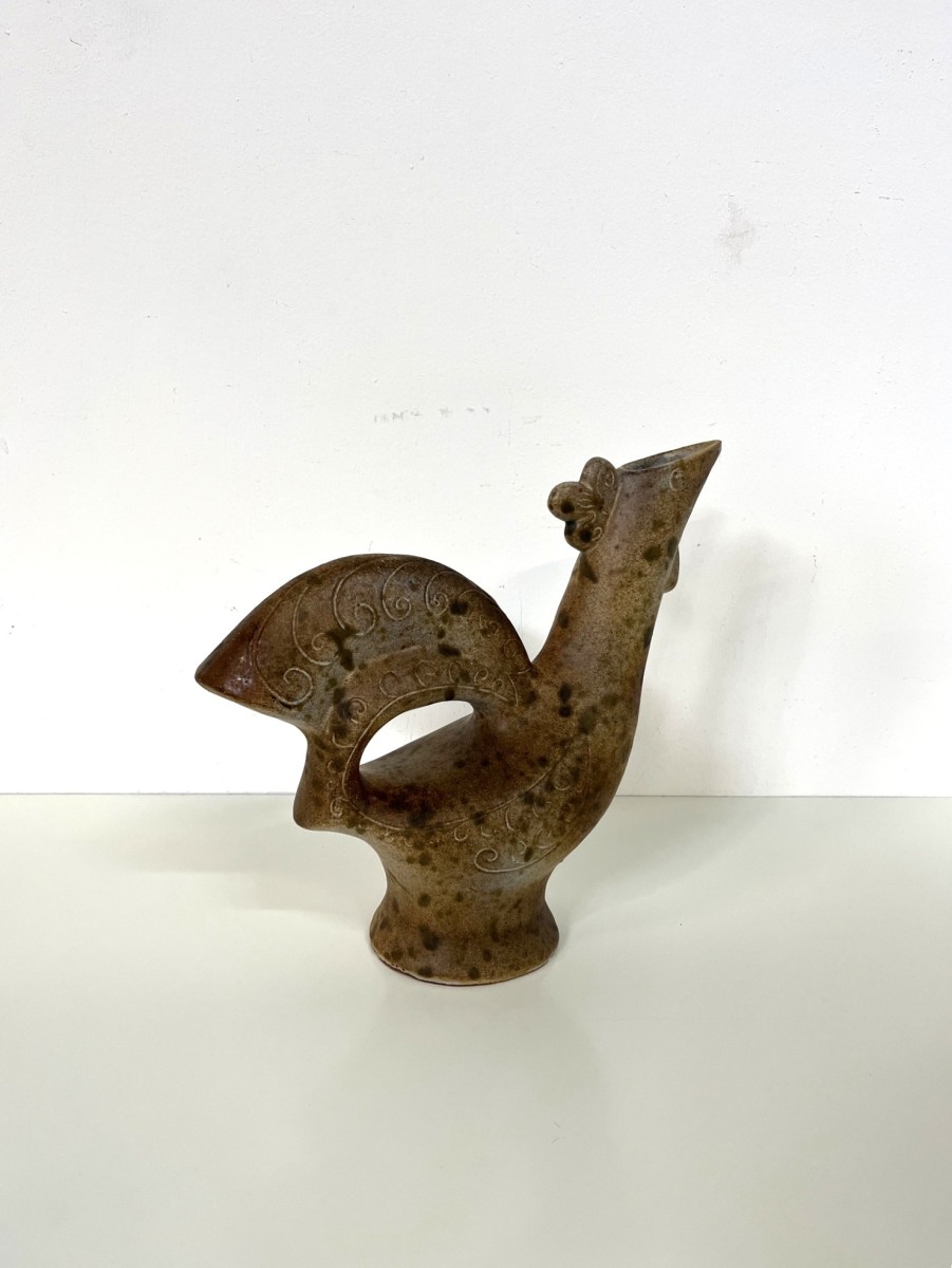 Mid-Century modern signed ceramic pitcher by Agnès Escala for Vallauris, 1960s