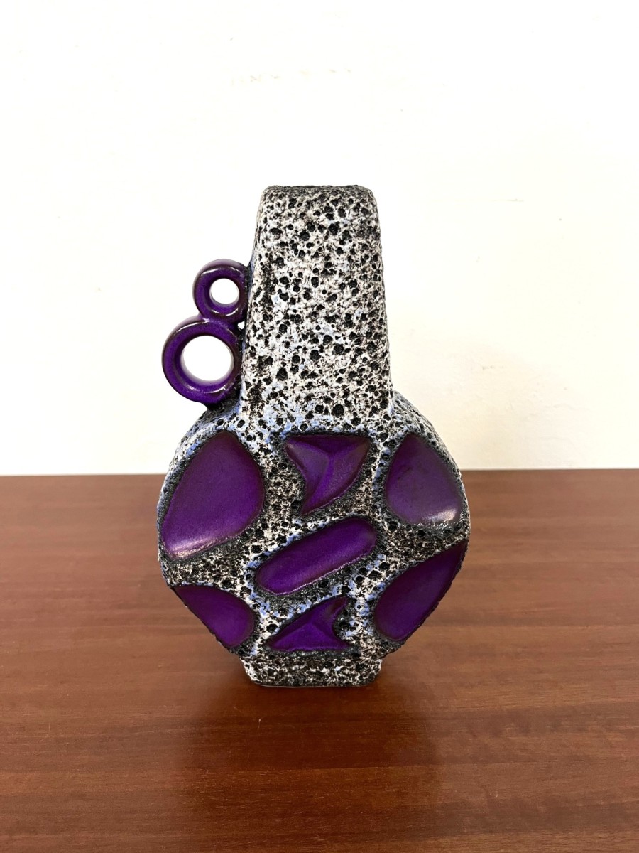 Purple Banjo Roth ceramic vase model 313 by Dorothea Roth for Roth keramik, 1970s