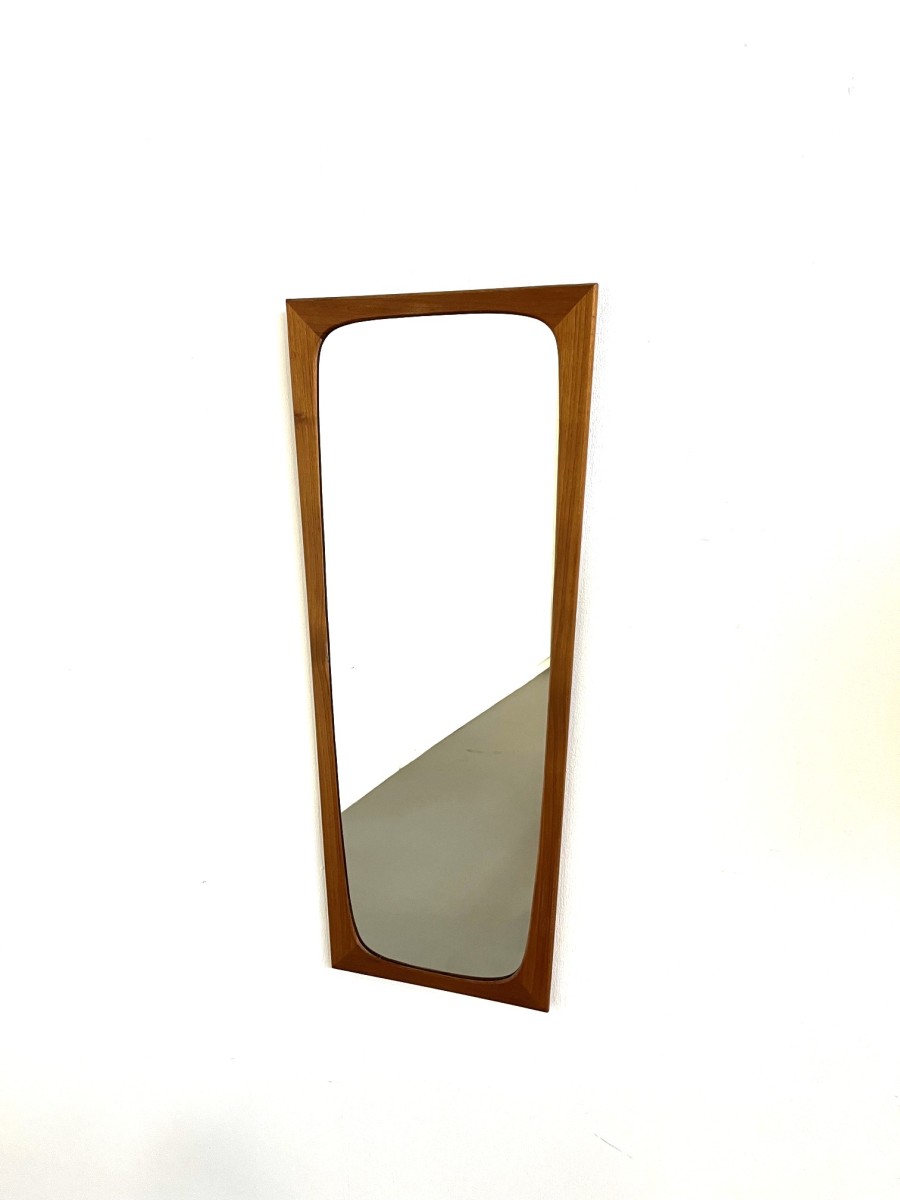 Mid-Century teak mirror by Luxus Sweden, 1960s