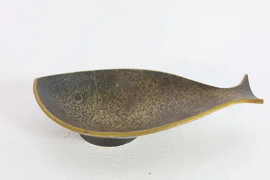 Richard Rohac fish shape brass dish, Austrian.