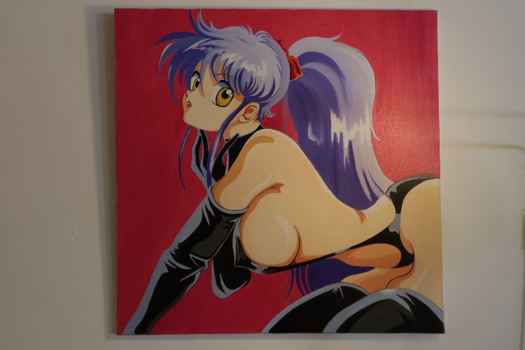 20th Century Anime art acrylic painting 1990s