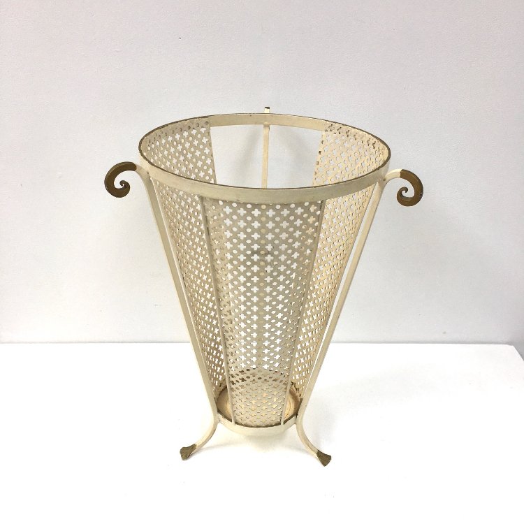 Mid-Century French metal umbrella stand in the style of Mathieu Mategot 1960s
