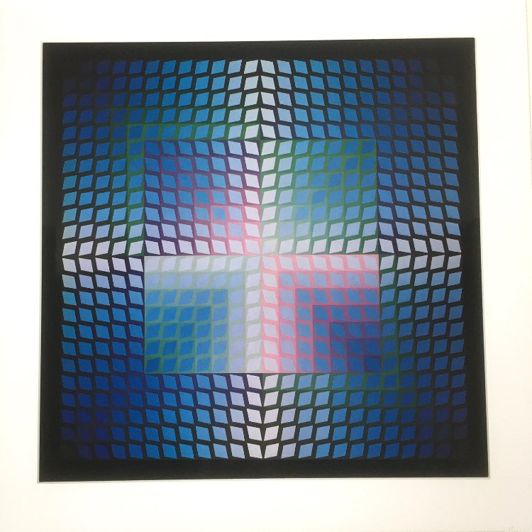 Victor Vasarely photo print Quasar-Paal-2 from the Progressions 1 serie, editions Du Griffon,1972