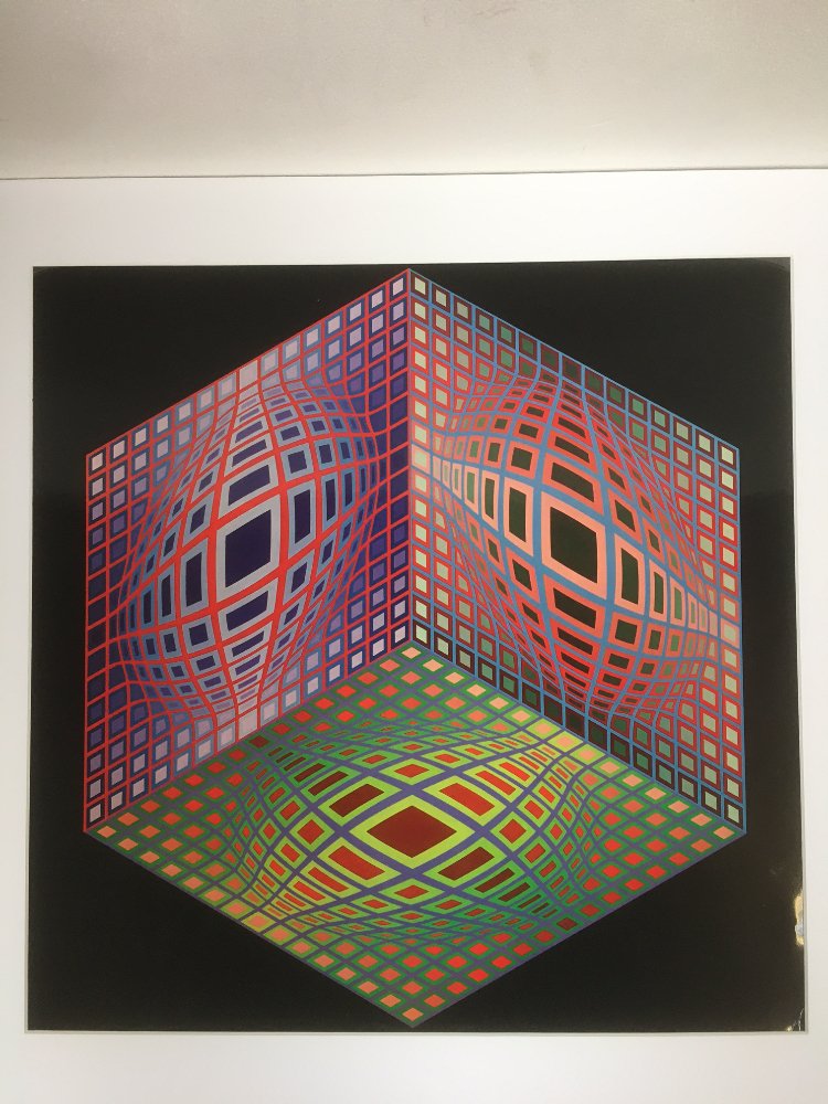 Victor Vasarely photo print  TEST-2 from the Progressions 1 serie, editions Du Griffon,1972