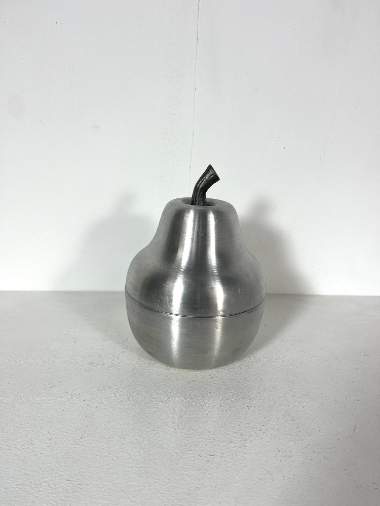 Mid-Century Modern Italian brushed aluminum pear Ice bucket 1970s