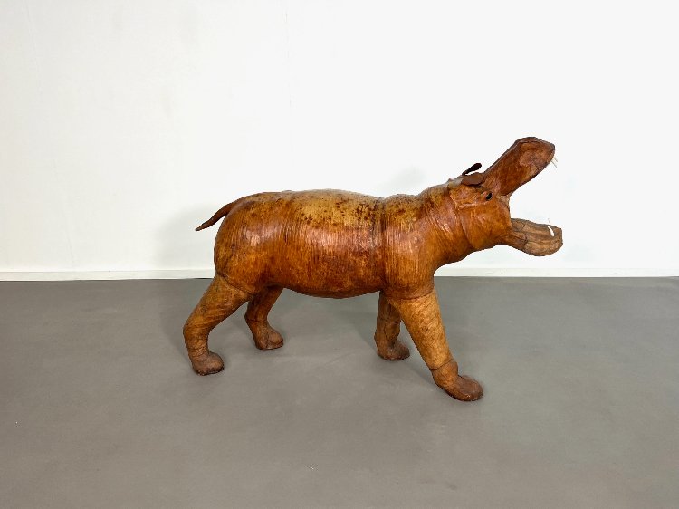 20th century large leather hippo by Liberty of London 1960s