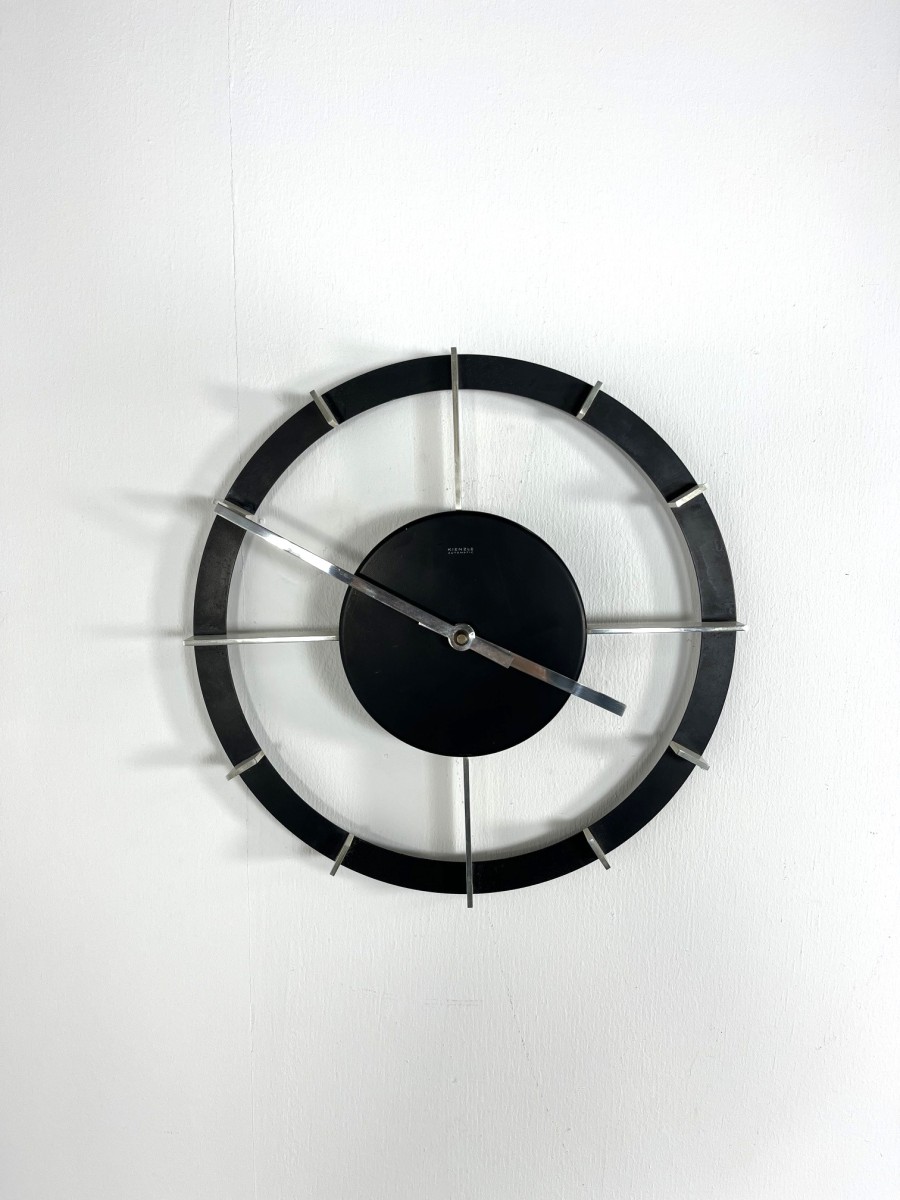 Mid-century battery operated round wall clock by Kienzle Germany, 1960s