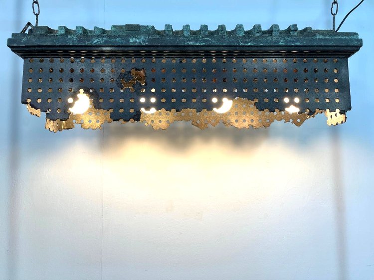 One of kind industrial look pendant lamp by Kor Smeenge 
