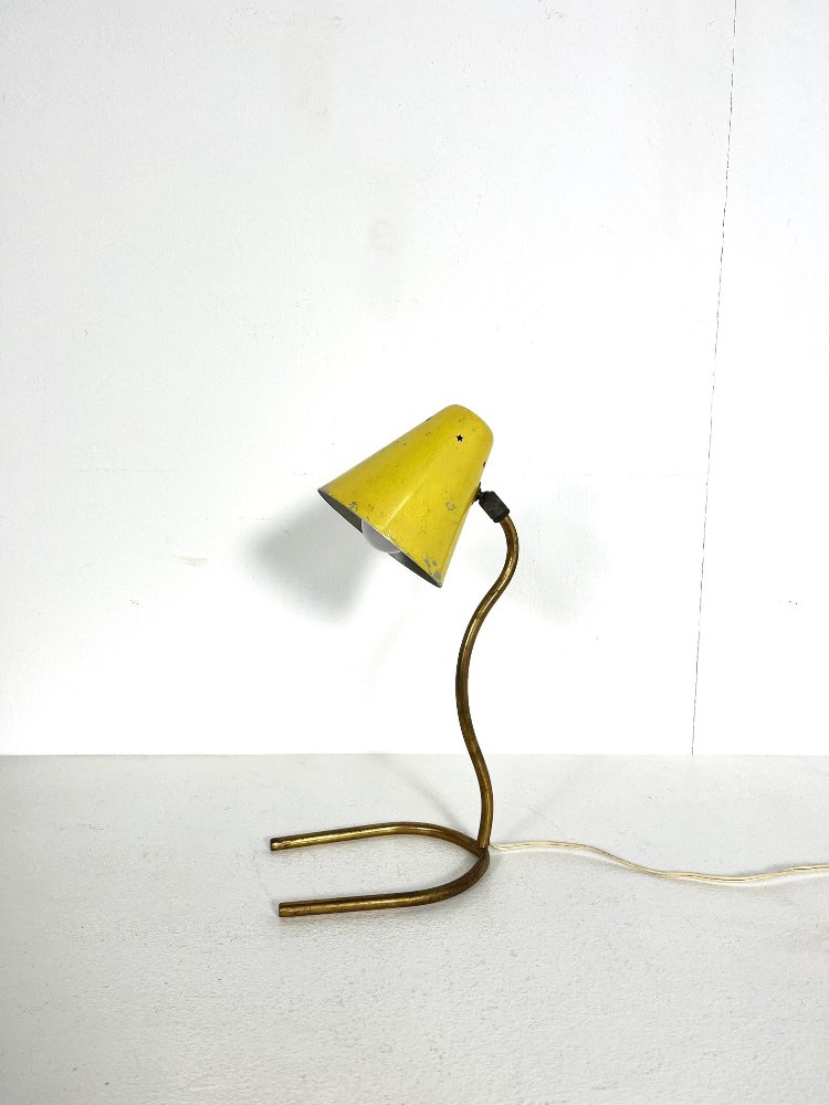 20th Century vintage French brass desk lamp 1950s
