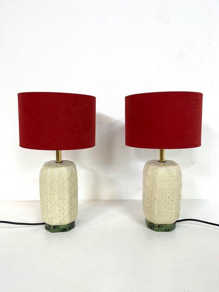 Mid-century ceramic table lamps by R.Costa for Costa Bassano Artistic italy 1960s