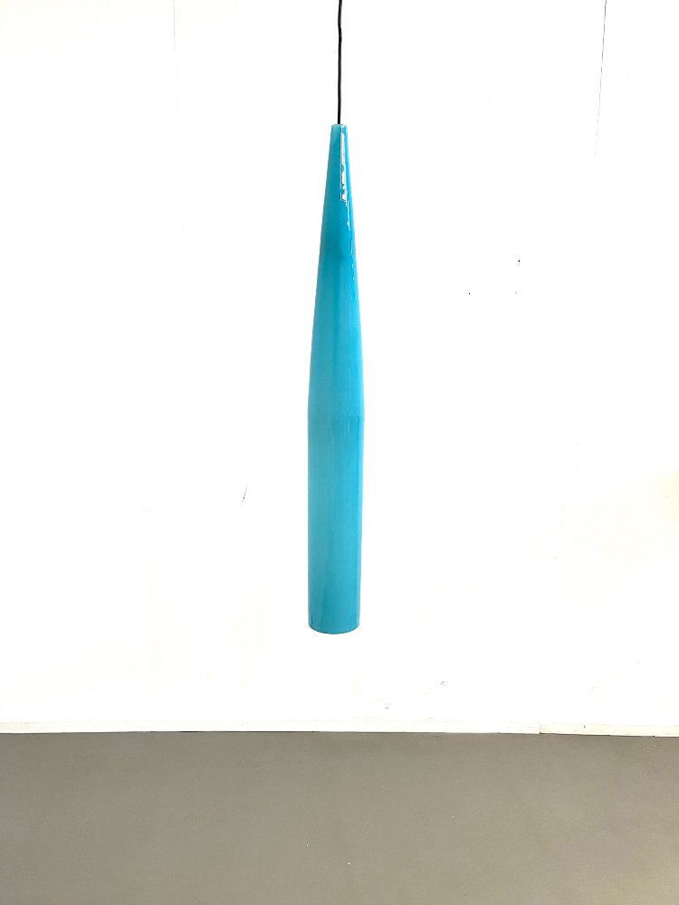 Mid-Century modern blue Ombrello pendant lamp by Alessandro Pianon for Vistosi 1960s