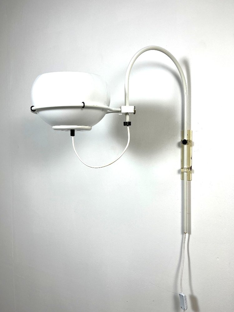 20th-century white arc wall lamp by Dijkstra Rotterdam, 1970s