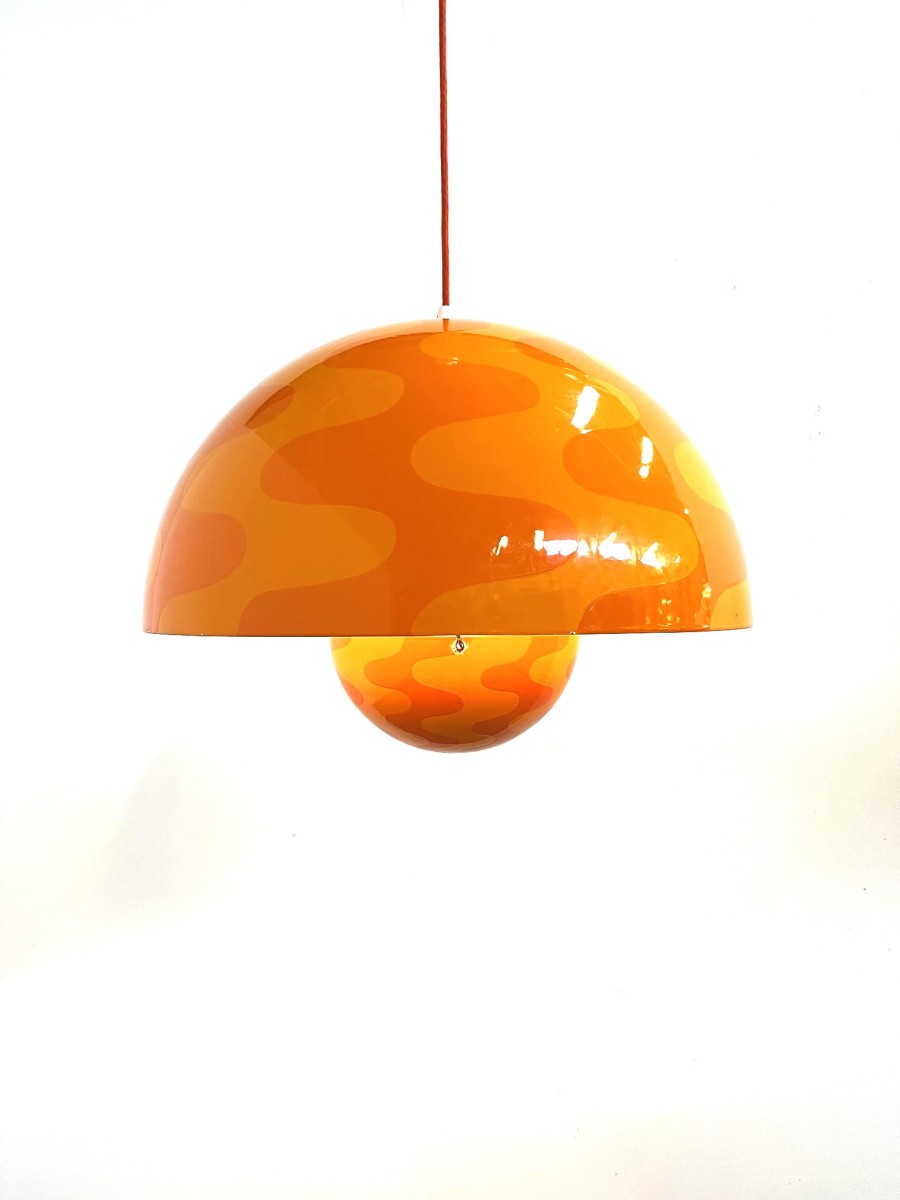 Large original flowerpot model VP2 pendant light by Verner Panton for Louis Poulsen, 1968