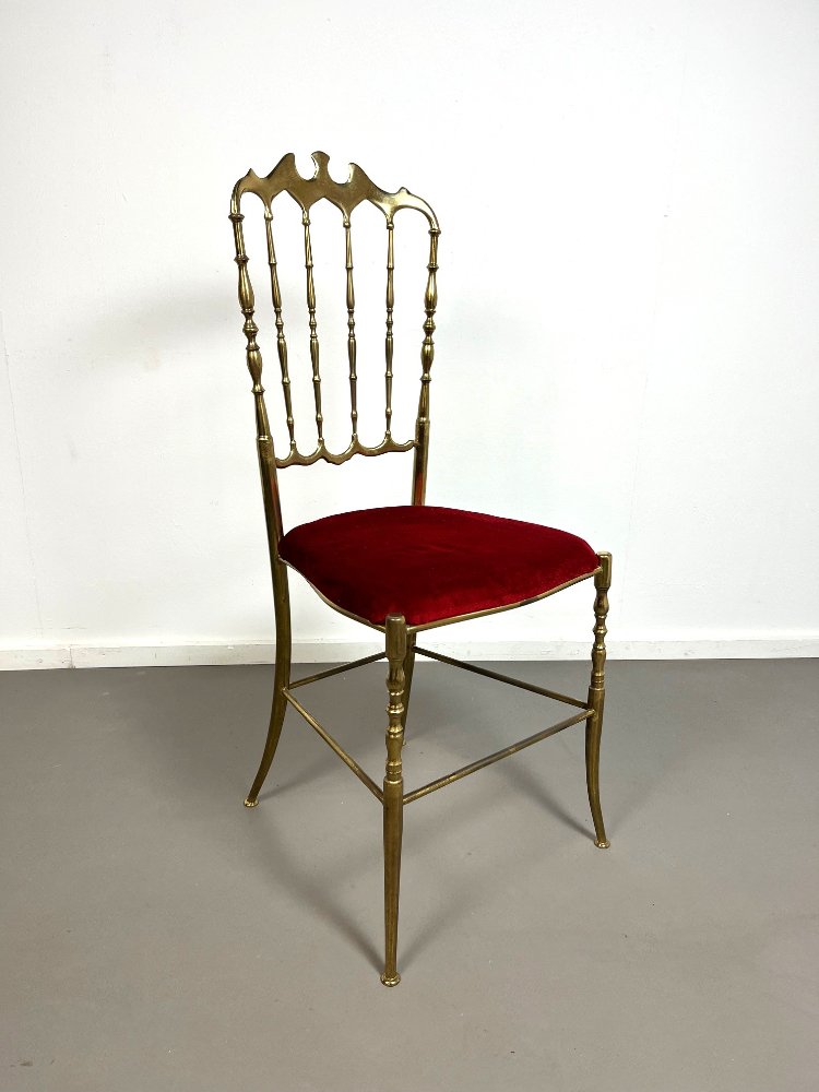 Brass Chiavari chair by Giuseppe Gaetano Descalzi, Italy 1970s