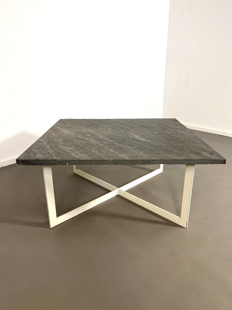 Mid-Century modern Brutalist slate coffee table 1960s